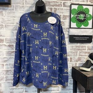 Warner Bros. Blue and Yellow Hogwarts Sleepwear top XL